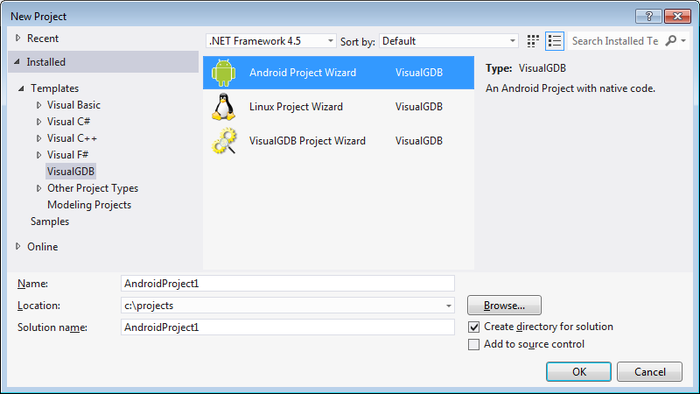 Using Visual Studio to Develop Native Android Code | VisualGDB Tutorials