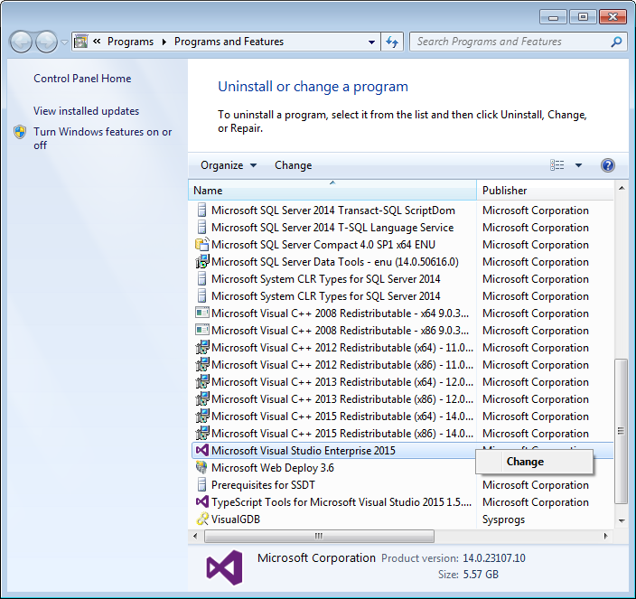 VisualGDB Installing Visual C Support
