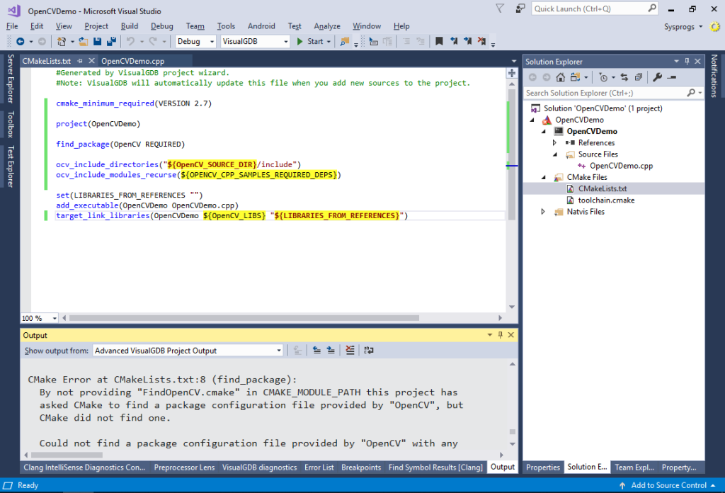 Cross Compiling Opencv 3 For Raspberry Pi 2 Visualgdb Tutorials 