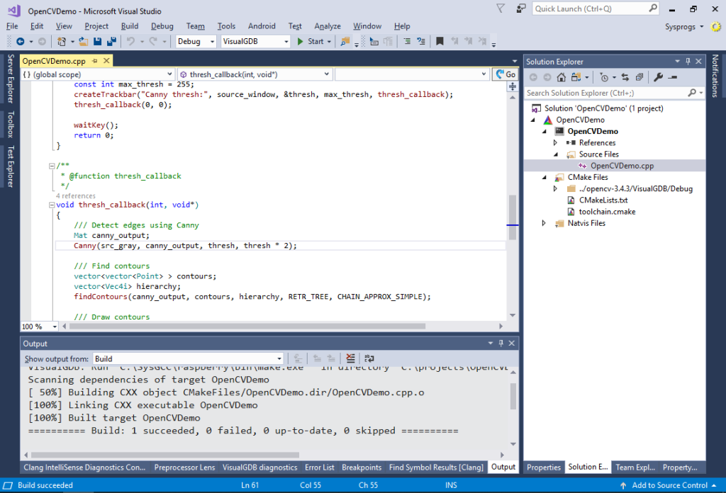 Cross-compiling OpenCV 3 For Raspberry Pi 2 – VisualGDB Tutorials