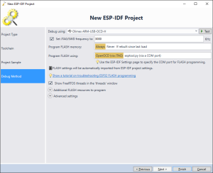 Как создать проект с в visual studio espressif idf