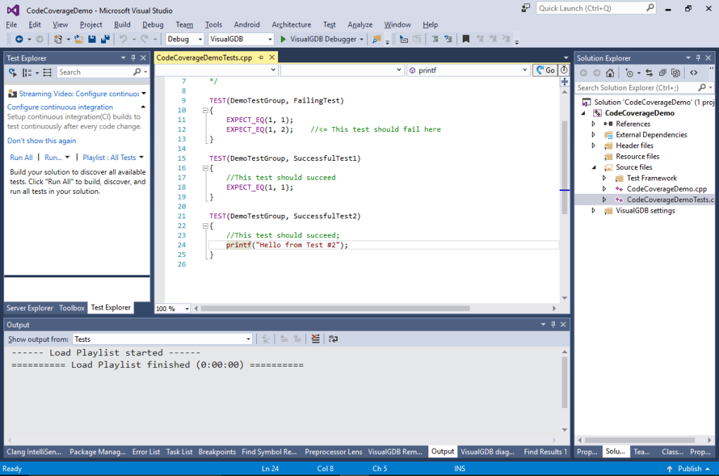 Analyzing Code Coverage for Linux Test Projects – VisualGDB Tutorials