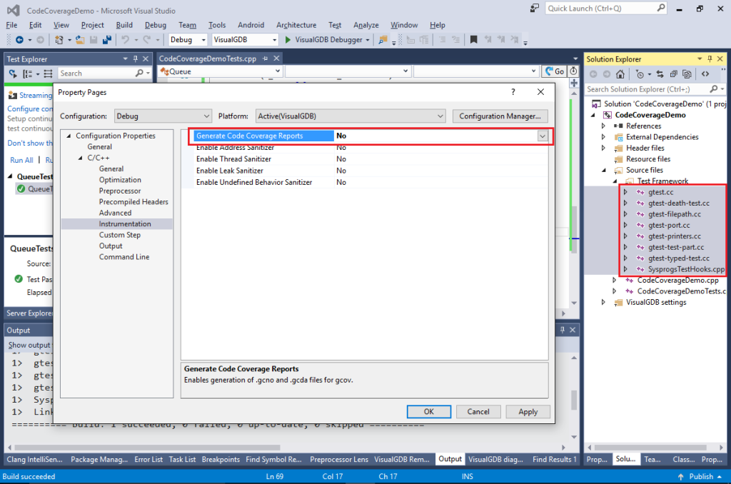Analyzing Code Coverage for Linux Test Projects – VisualGDB Tutorials