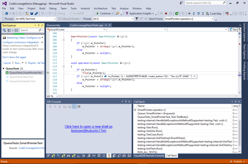 Analyzing Code Coverage for Linux Test Projects – VisualGDB Tutorials