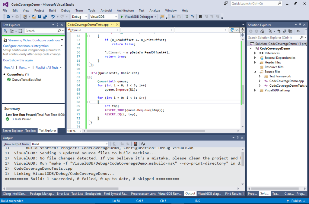 Analyzing Code Coverage for Linux Test Projects – VisualGDB Tutorials