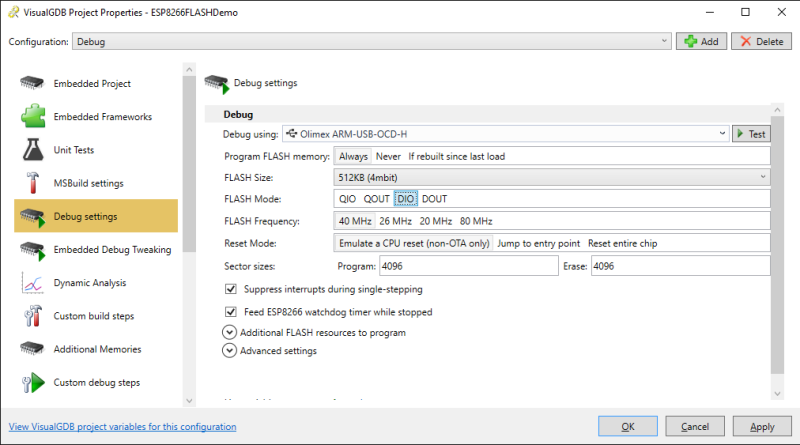 Troubleshooting ESP8266 FLASH Connection Issues – VisualGDB Tutorials