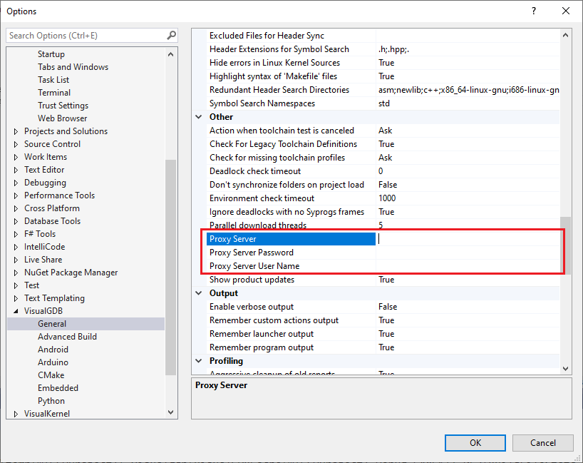 Configuring Proxy Server for VisualGDB – VisualGDB Documentation