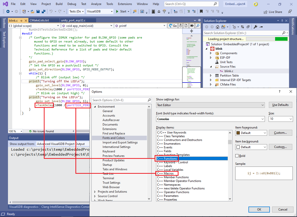 Managing Syntax Highlighting Colors – VisualGDB Documentation