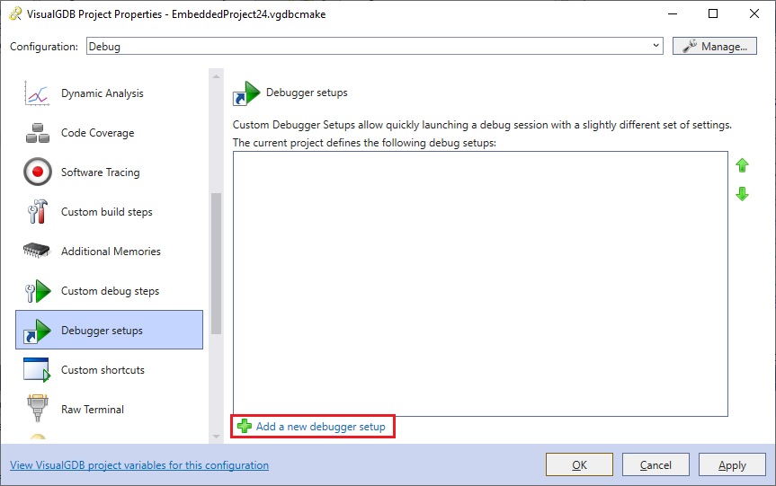 Using Multiple Debugger Setups VisualGDB Documentation