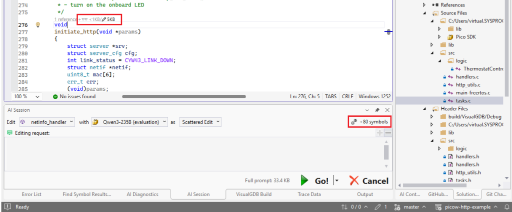 AI-Driven Editing And Refactoring – VisualGDB Documentation