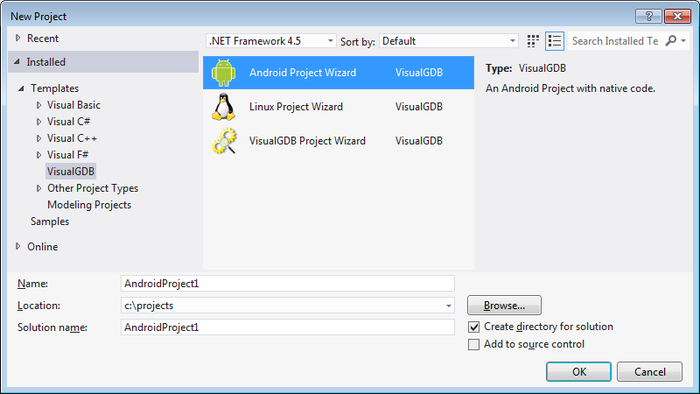 Using Visual Studio to Develop Native Android Code – VisualGDB Tutorials