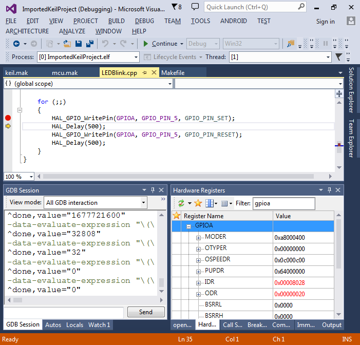 Developing Keil MDK-ARM Projects with VisualGDB | VisualGDB Tutorials